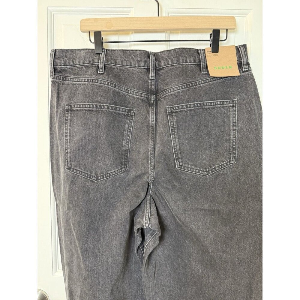 Boden Mid Rise Slouch Women’s Black Wide Leg Black Jeans W32 X 32L NWT RO322 - Picture 6 of 13